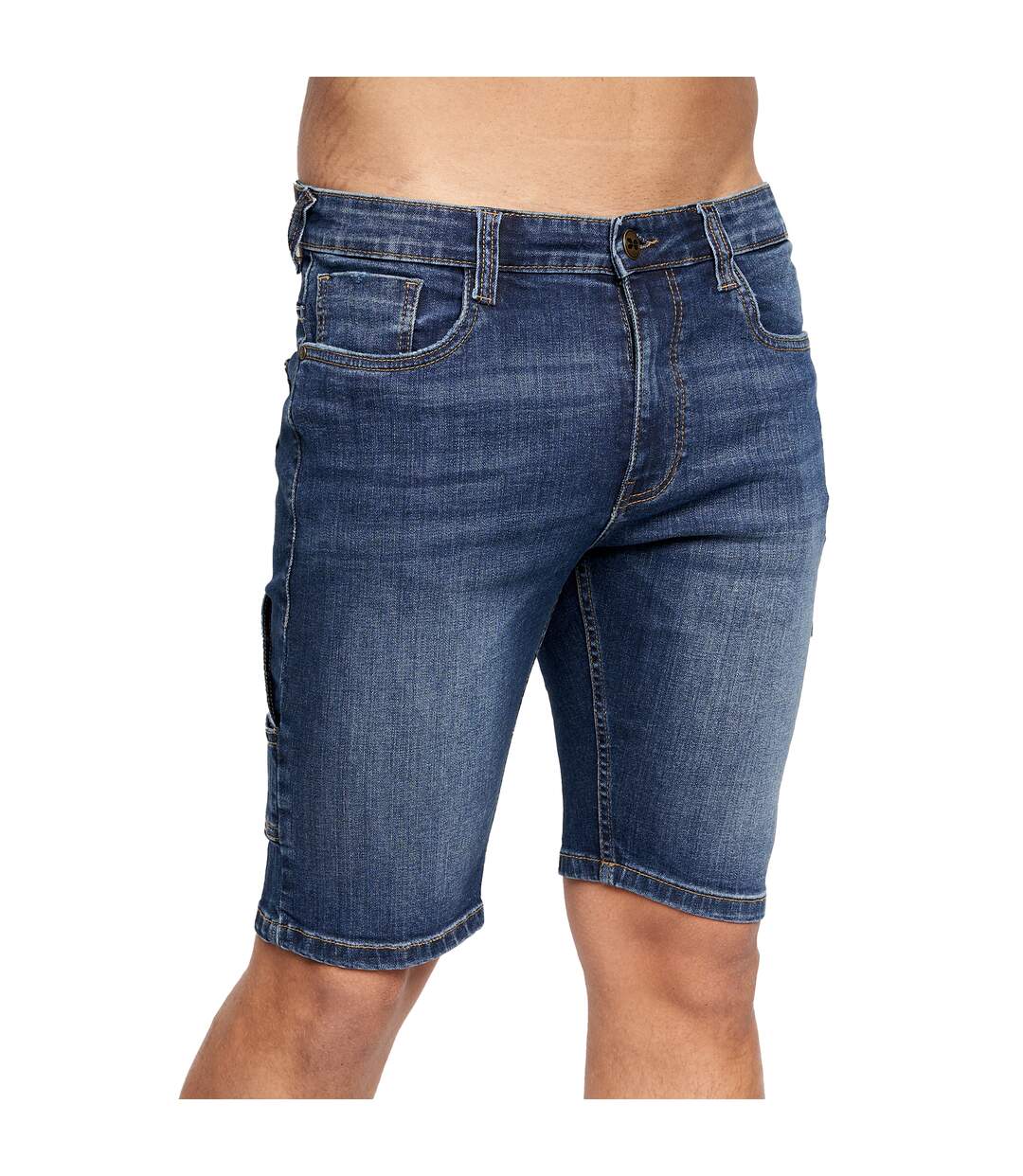 Short carpenter homme bleu foncé délavé Crosshatch