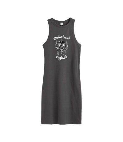 Womens/ladies england motorhead slim sleeveless dress charcoal Amplified