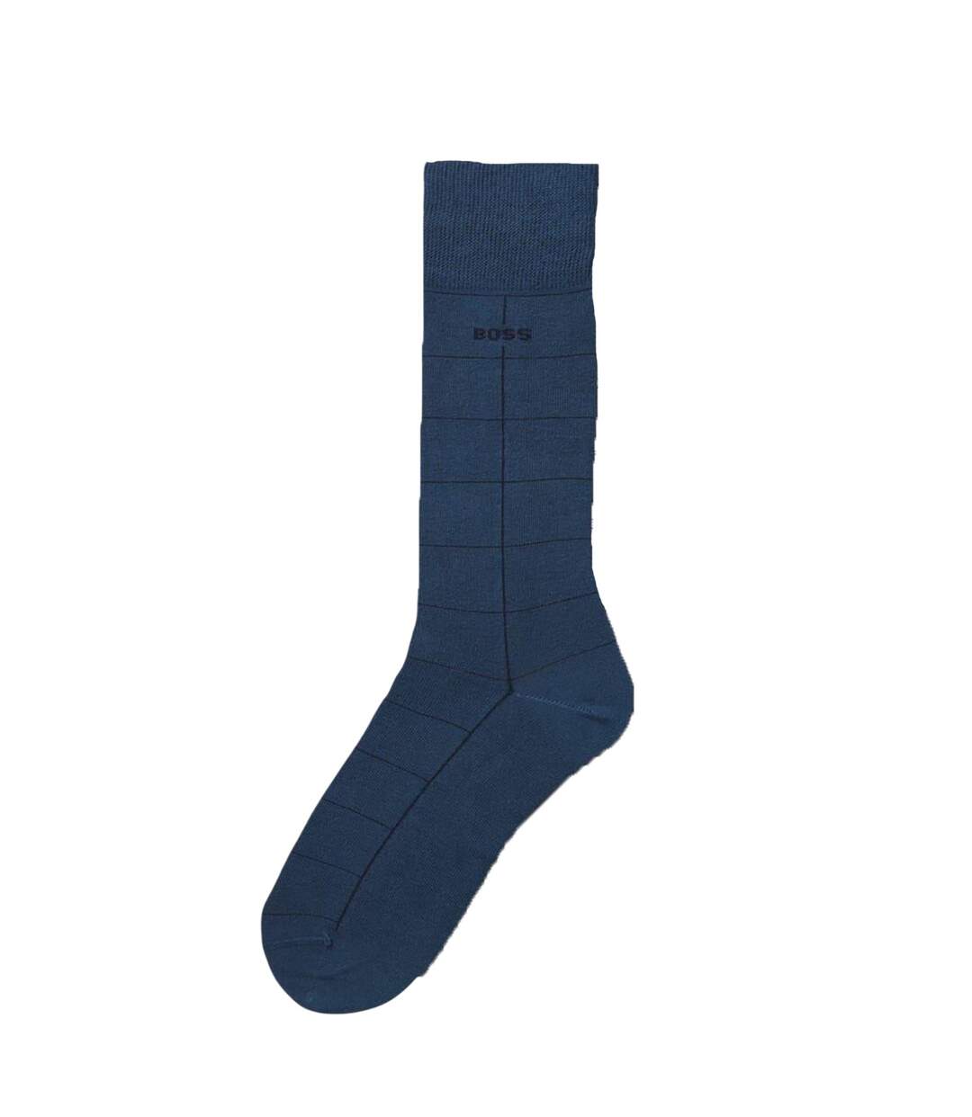 Pack Of 5  Mens Crew Socks  Blue Boss-2