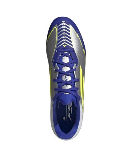 Chaussures De Foot Pour Terrain Ferme Messi F50 Homme Argenté Bleu Adidas