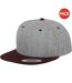 Lot de 2  casquettes ajustables classiques homme gris/bordeaux Yupoong