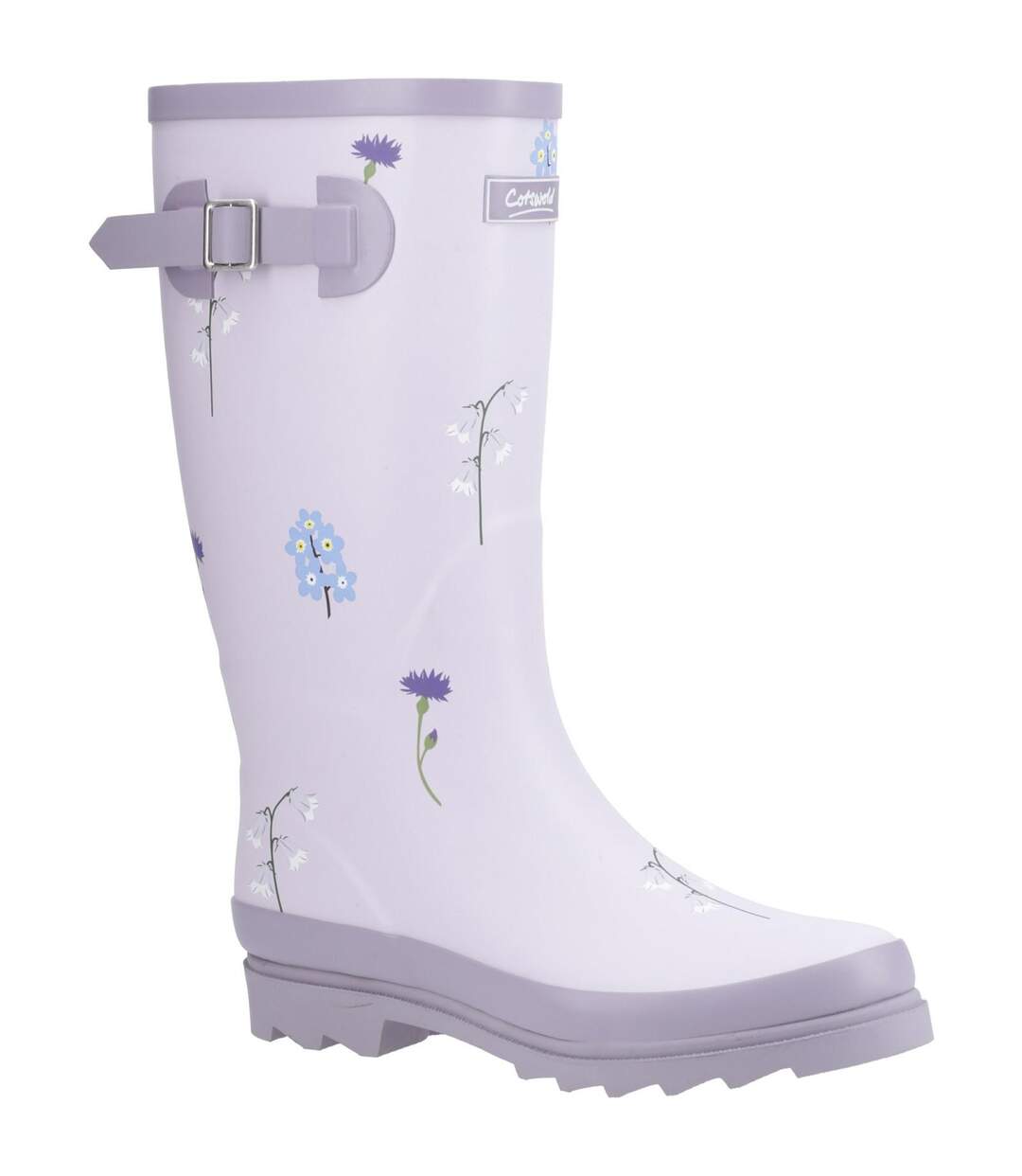 Womens/ladies Wildflower Wellington Boots Lilac Cotswold-1