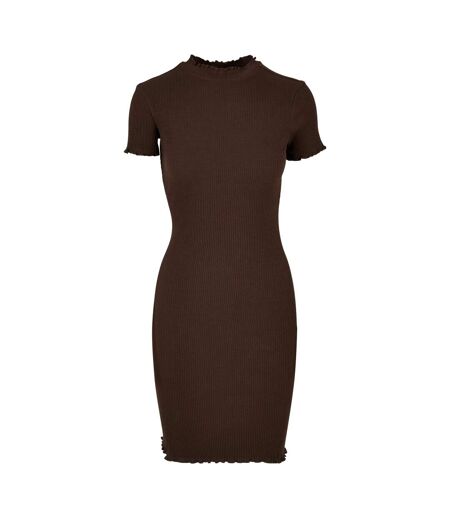 Robe T-shirt Motif/style Côtelé Femme Marron Urban Classics