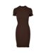 Robe T-shirt Motif/style Côtelé Femme Marron Urban Classics-1