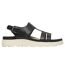 Womens/ladies Leather Ankle Strap Flat Sandals Black Merrell-1