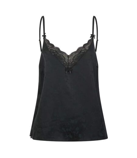 Womens/ladies Leah Jacquard V Neck Sleeveless Pyjama Top Black Ted Baker