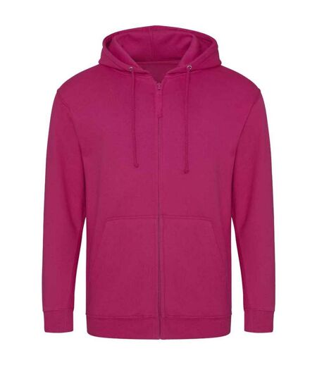 Mens full zip hoodie hot pink Awdis