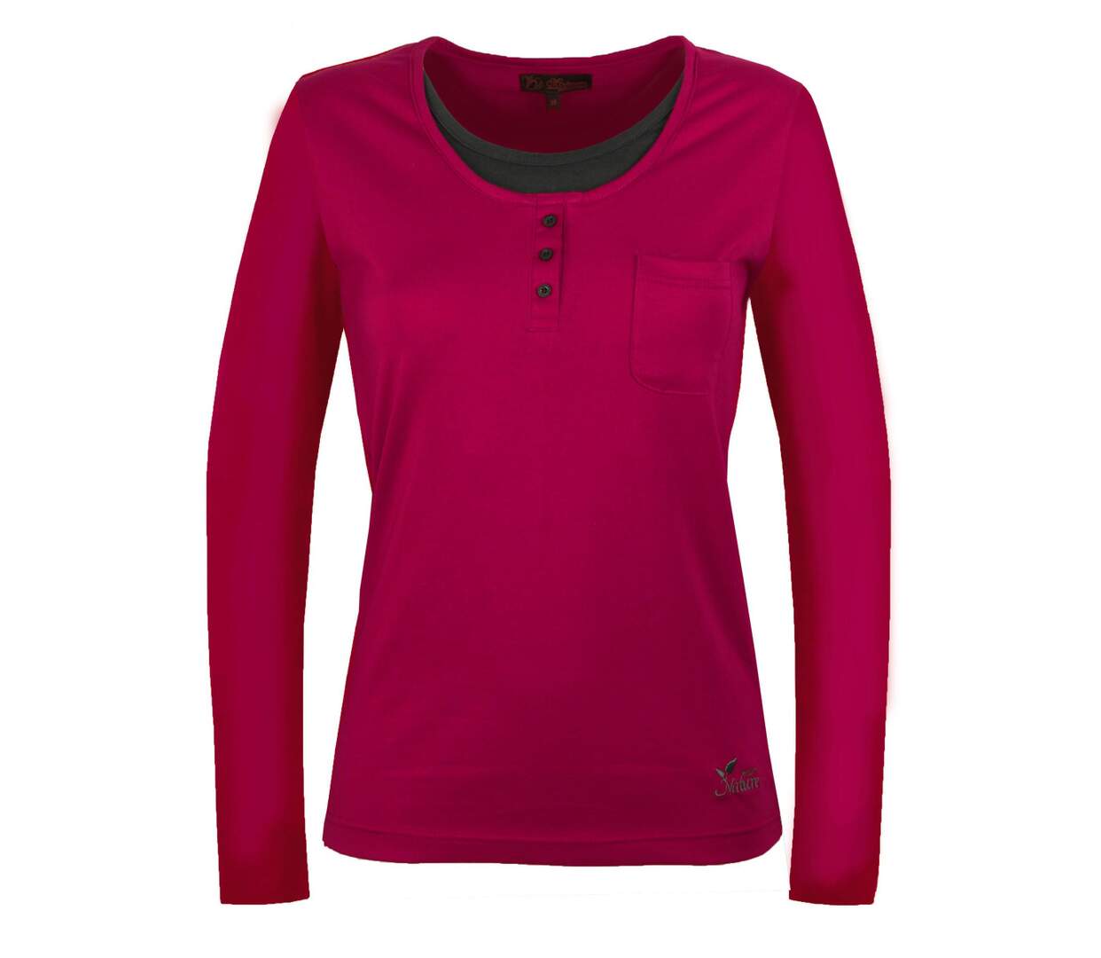 Mayflower NESTOR4 : Tee-shirt manches longues violet et gris avec col style boutonné-5