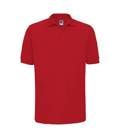 Russell Mens Ripple Collar & Cuff Short Sleeve Polo Shirt (Classic Red)
