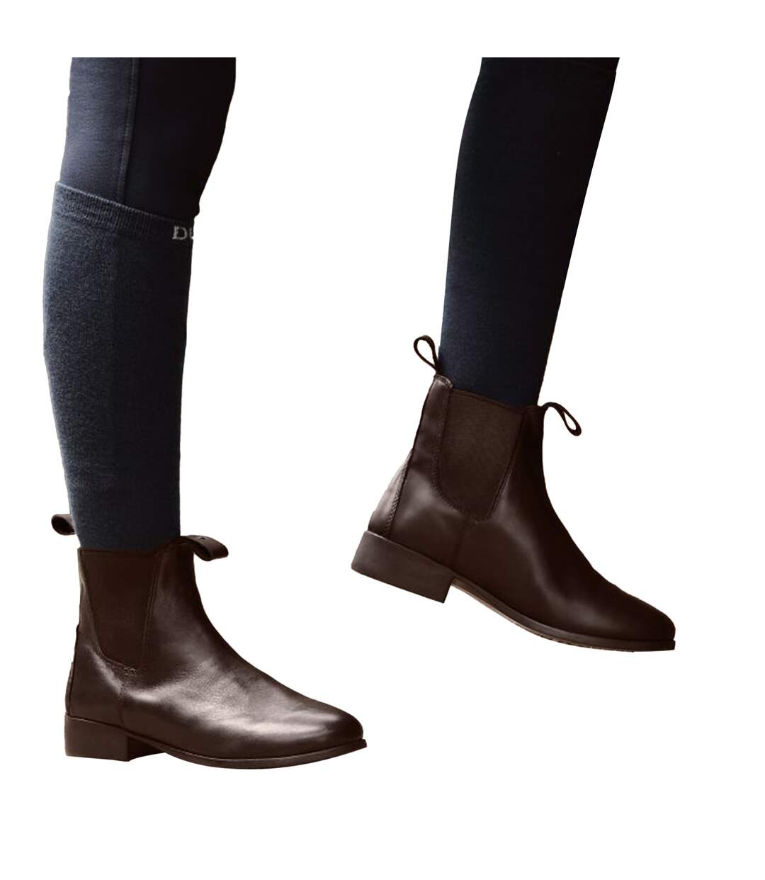 Bottines elevation en cuir jodhpur adultes noir Dublin-3