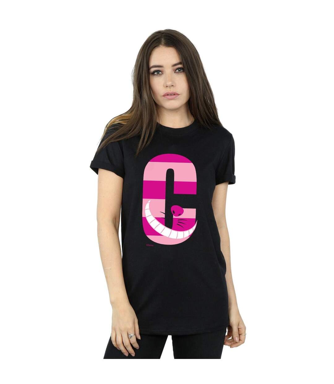 Disney Womens/Ladies Alphabet A Is For Alice Cotton Boyfriend T-Shirt (Noir) - UTBI8626-2