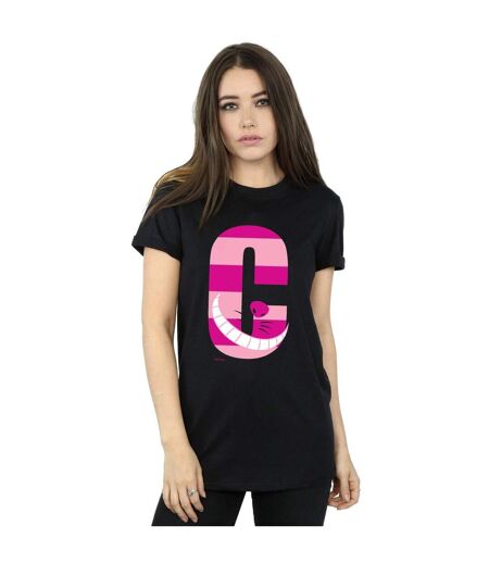 Disney Womens/Ladies Alphabet A Is For Alice Cotton Boyfriend T-Shirt (Noir) - UTBI8626