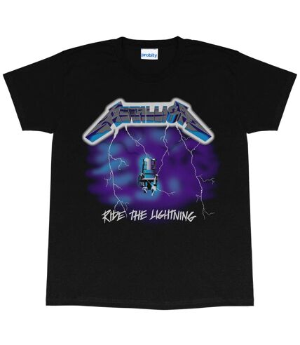 Metallica Mens Ride the Lightning T-Shirt (Black/Purple)