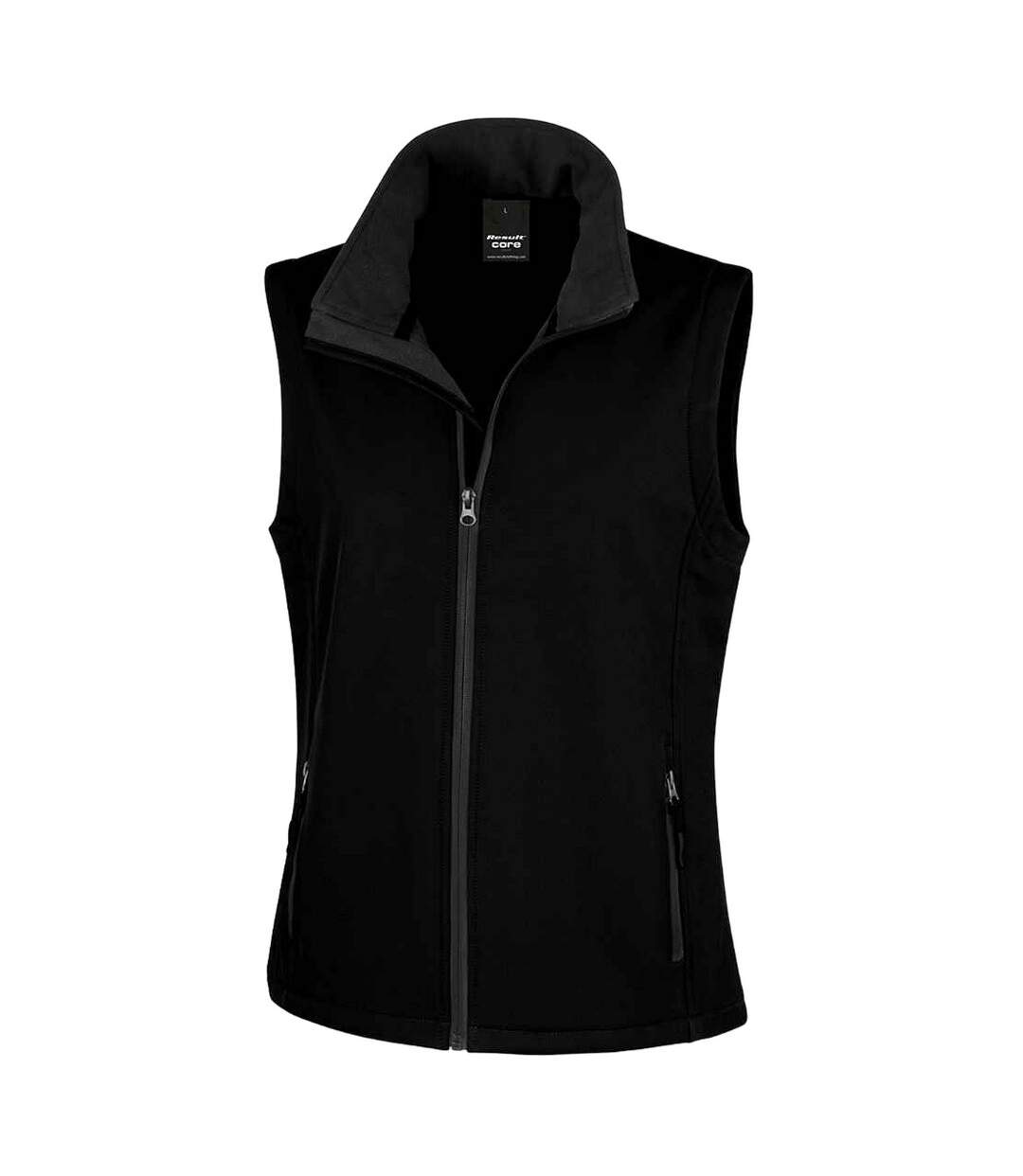 Womens/ladies core printable soft shell bodywarmer black/black Result