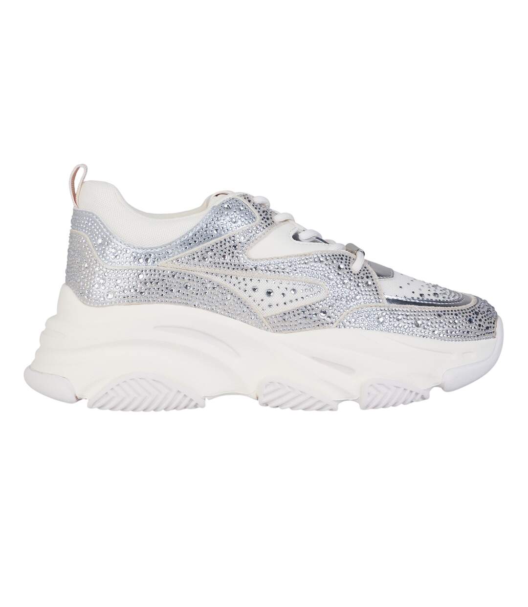 Womens/ladies Privy Embellished Trainers Coin Silver Steve Madden-1