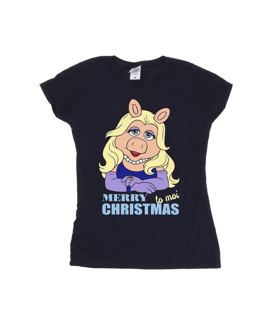 Disney Womens/Ladies Muppets Miss Piggy Queen of Holidays - T-shirt en coton (Bleu marine) - UTBI35189-1