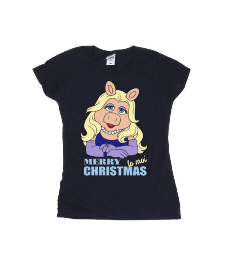 Disney Womens/Ladies Muppets Miss Piggy Queen of Holidays - T-shirt en coton (Bleu marine) - UTBI35189