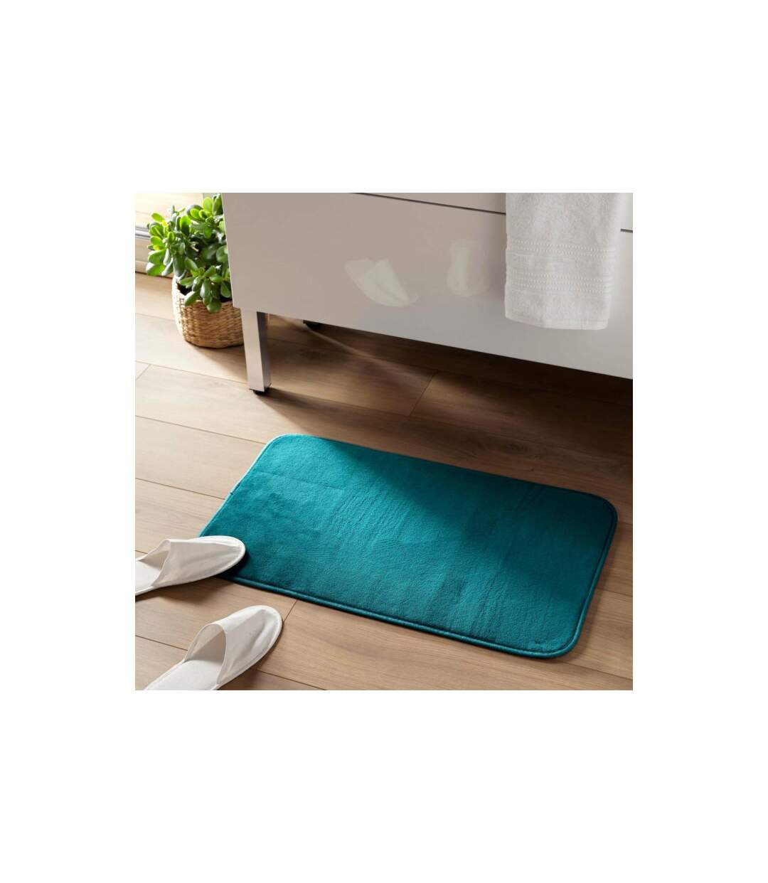 Tapis de Bain Microfibre Vitamine II 45x75cm Bleu Émeraude-4