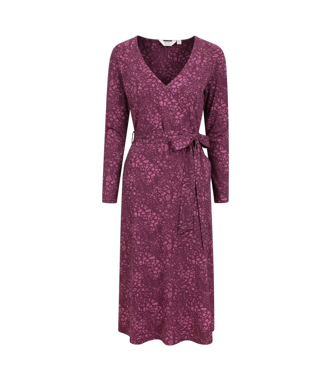 Womens/ladies santorini floral long-sleeved midi dress burgundy Mountain Warehouse