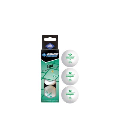 Donic-Schildkroet 1-Star Table Tennis Balls (Pack of 3) (White/Green) (One Size) - UTMQ906