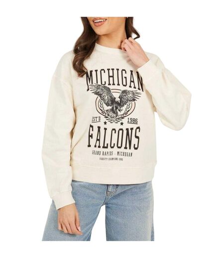 Womens/ladies Wild & Free Sweatshirt Beige Brave Soul