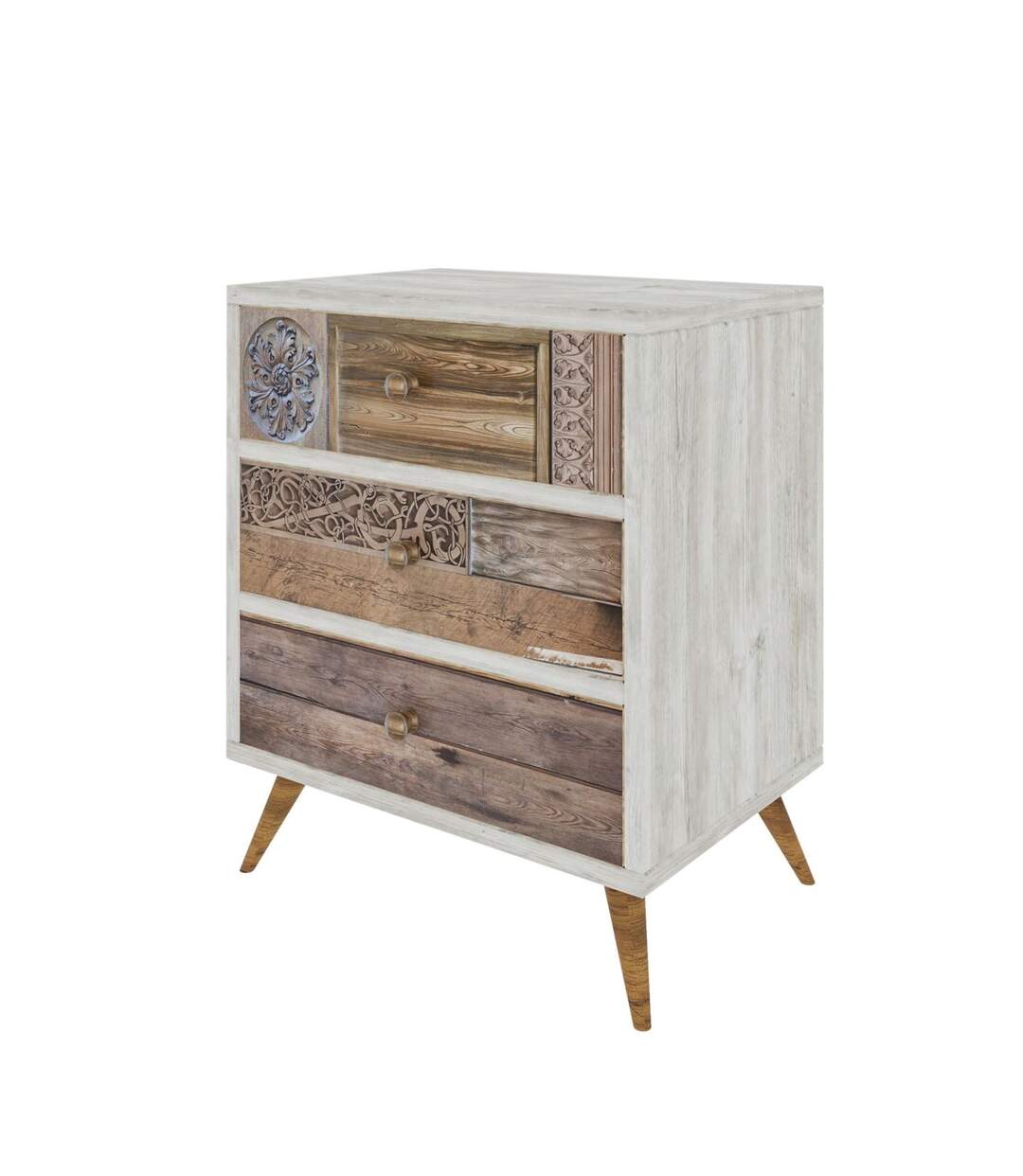 Commode Liza - Blanc et Marron-1