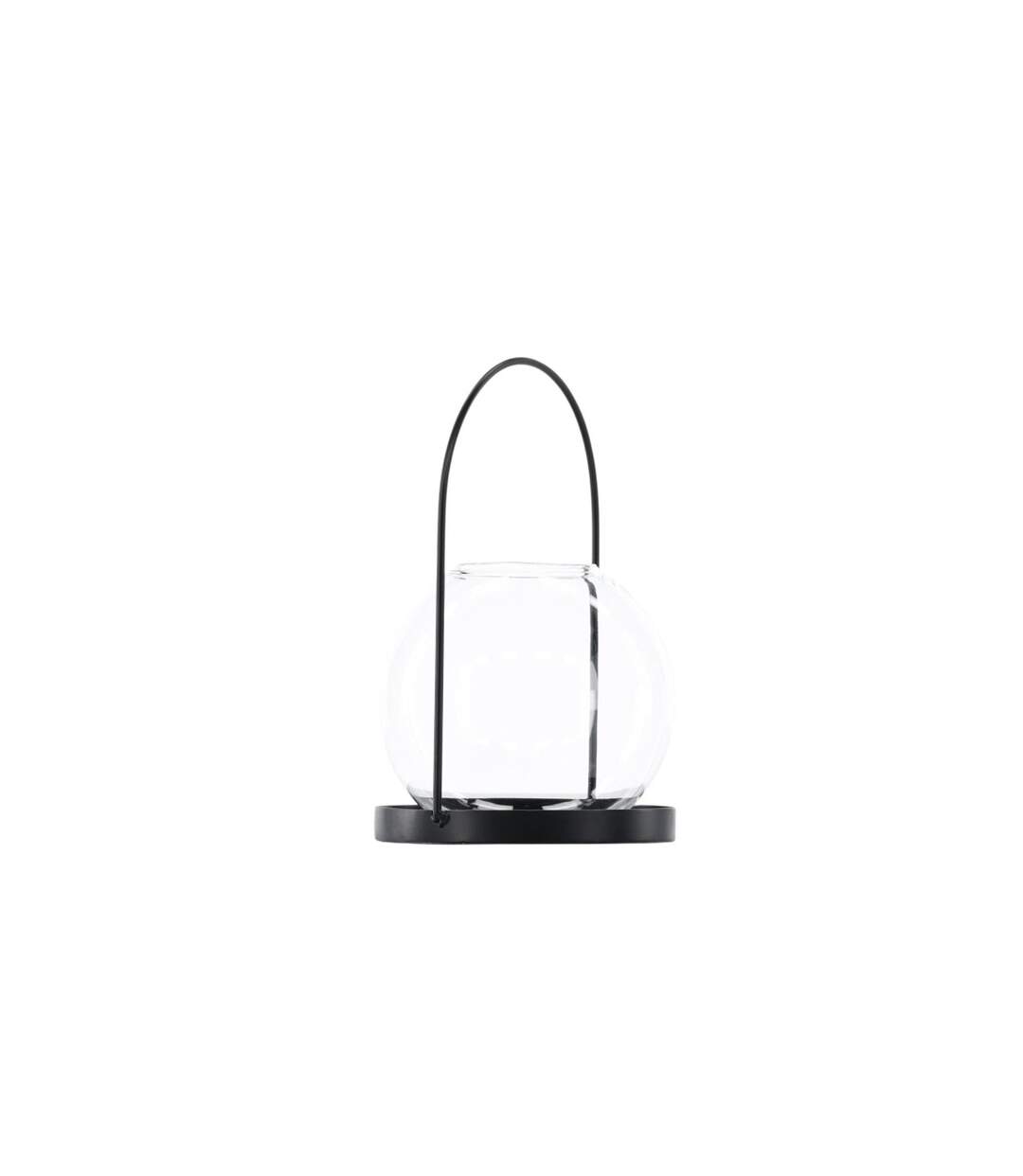 Lanterne Design en Verre Flora 14cm Noir-2