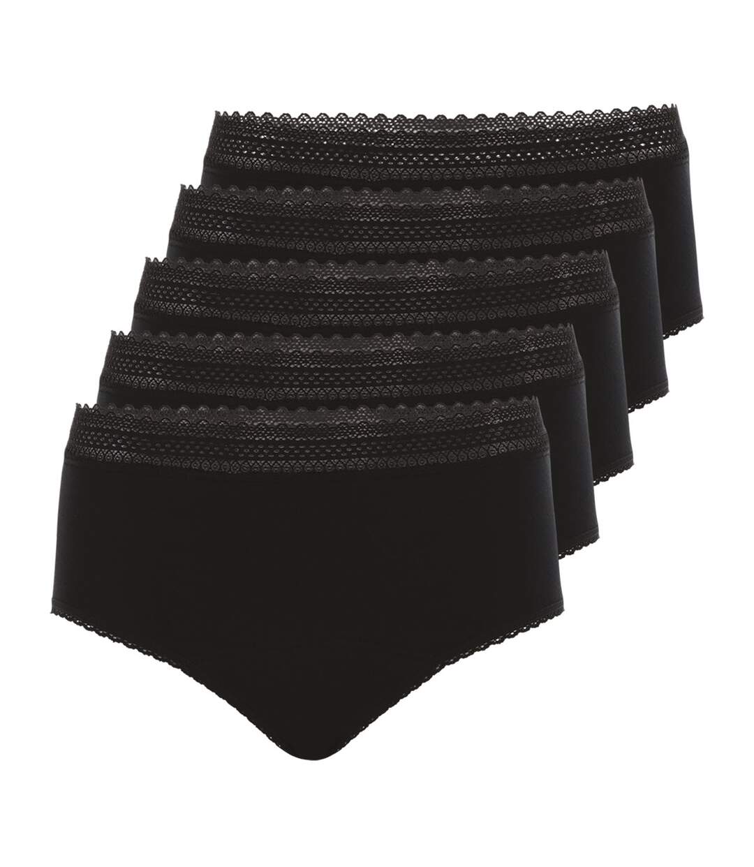 Lot de 5 culottes taille haute pour les règles Coton bio Secret-1