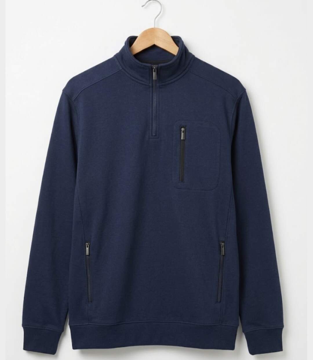 CHALLENGER PRESTON3 — Sweat col camionneur bleu marine : le confort résistant au quotidien-5