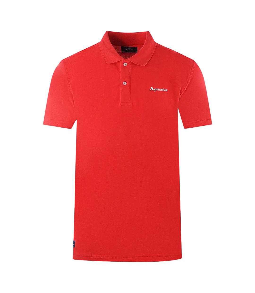Polo Motif Uni Adulte Rouge Aquascutum-1