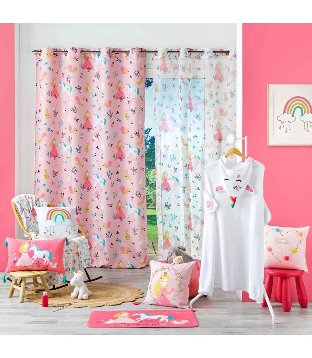 Tapis Déco Enfant Rond Rosaly 90cm Beige-4