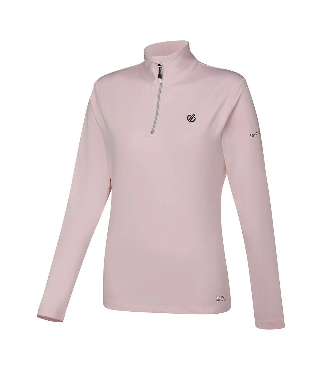 Haut De Sport Uni Et Extensible À Col Montant Zippé Lowline Femme Rose Pâle Dare 2B-4
