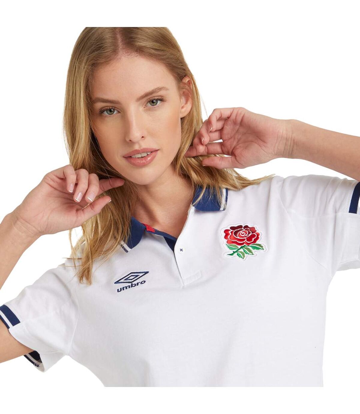 England Rugby - Robe polo CLASSIC - Femme (Blanc / Bleu marine) - UTUO936