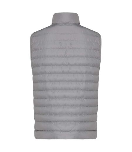 Mens meru recycled polyester body warmer silver grey Iqoniq