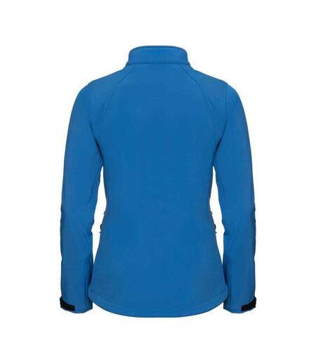 Womens/ladies 3 layer soft shell jacket azure blue Russell