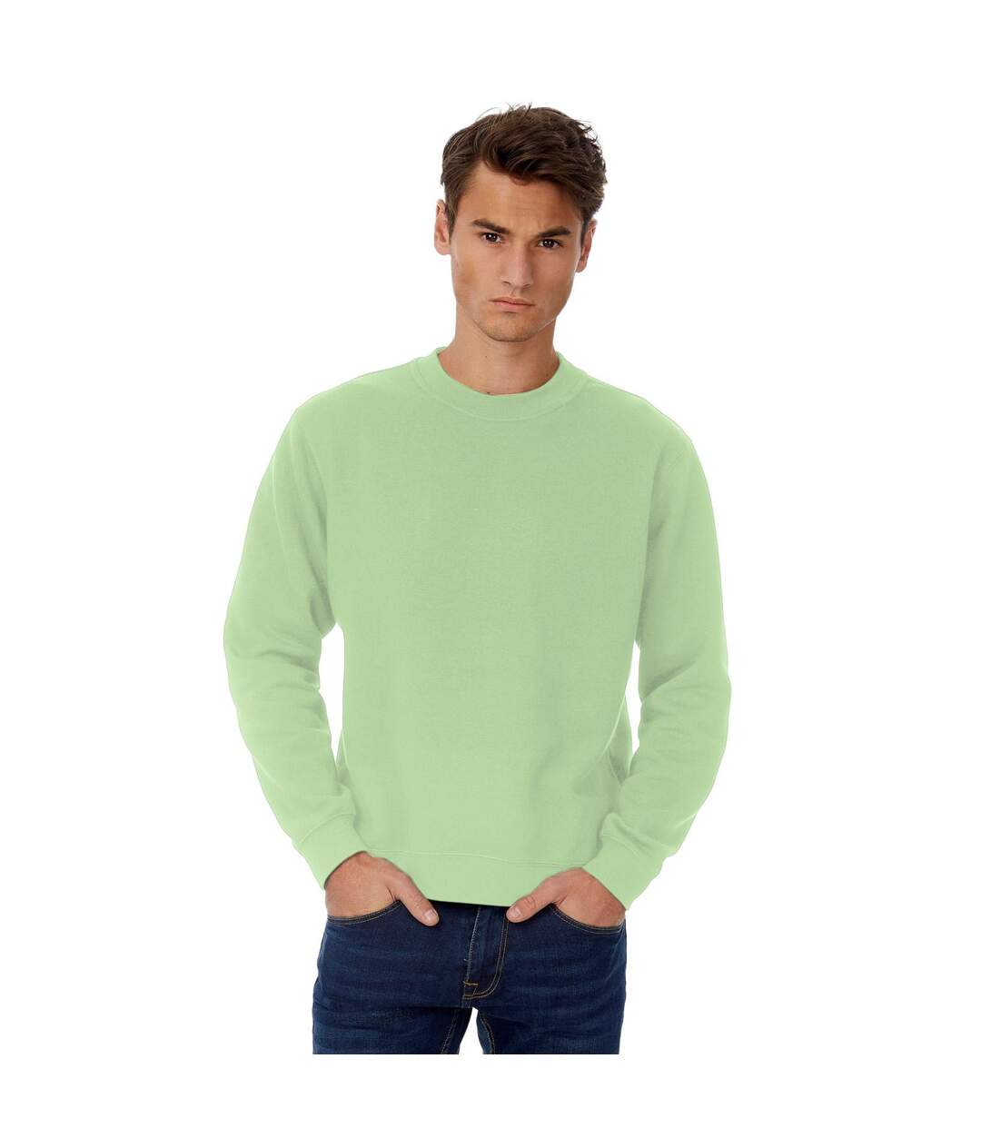 Sweatshirt À Manches Longues Pour Hommes Vert Clair B&C-1