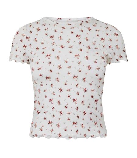 Womens/ladies Floral Slim T-shirt Floral Wine Jack Wills