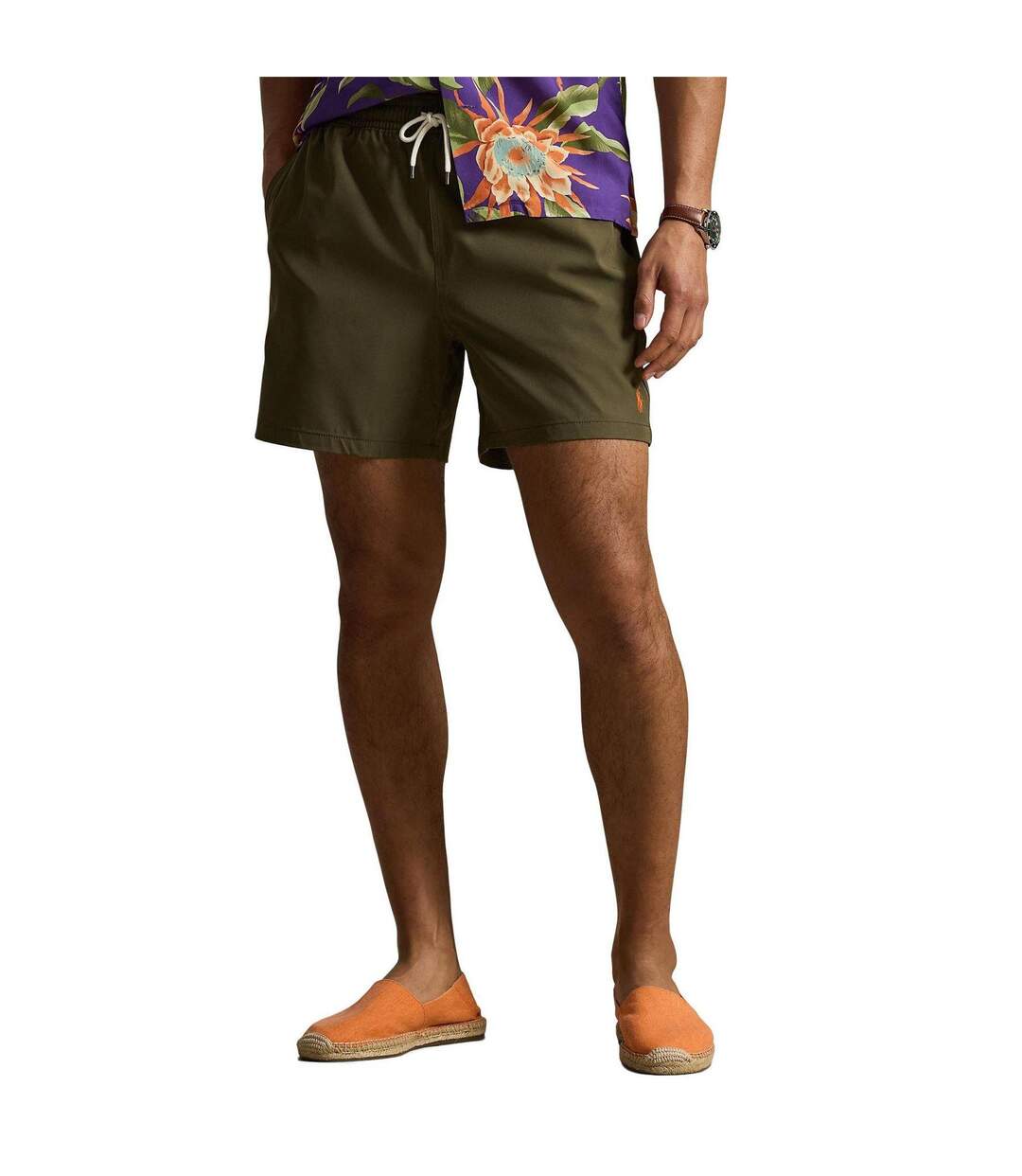 Short De Bain Traveller Homme Kaki Ralph Lauren-3