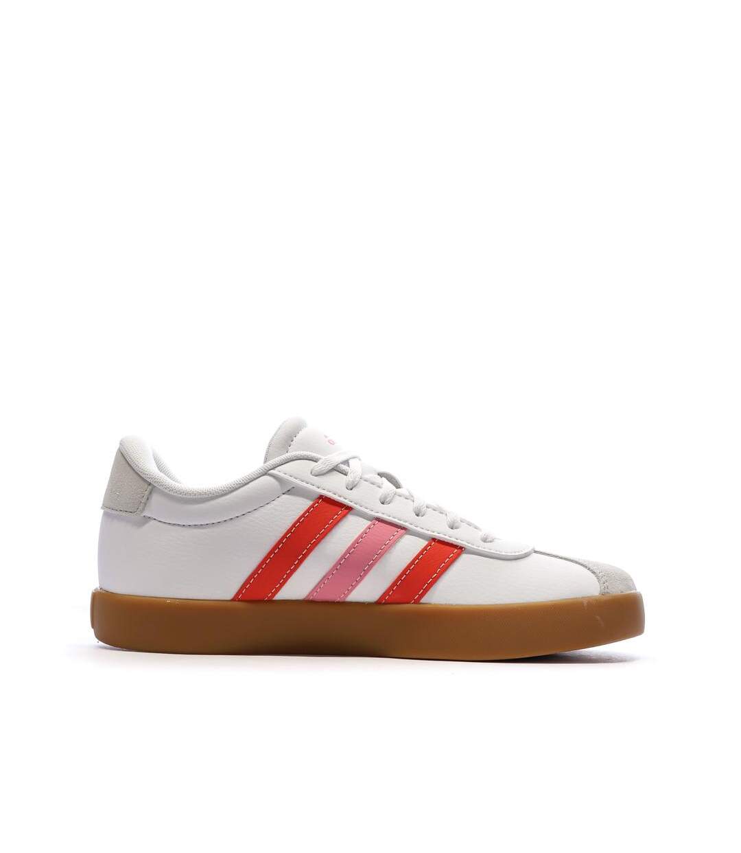 Baskets blanc/rose femme adidas vl court 3.0 k-2