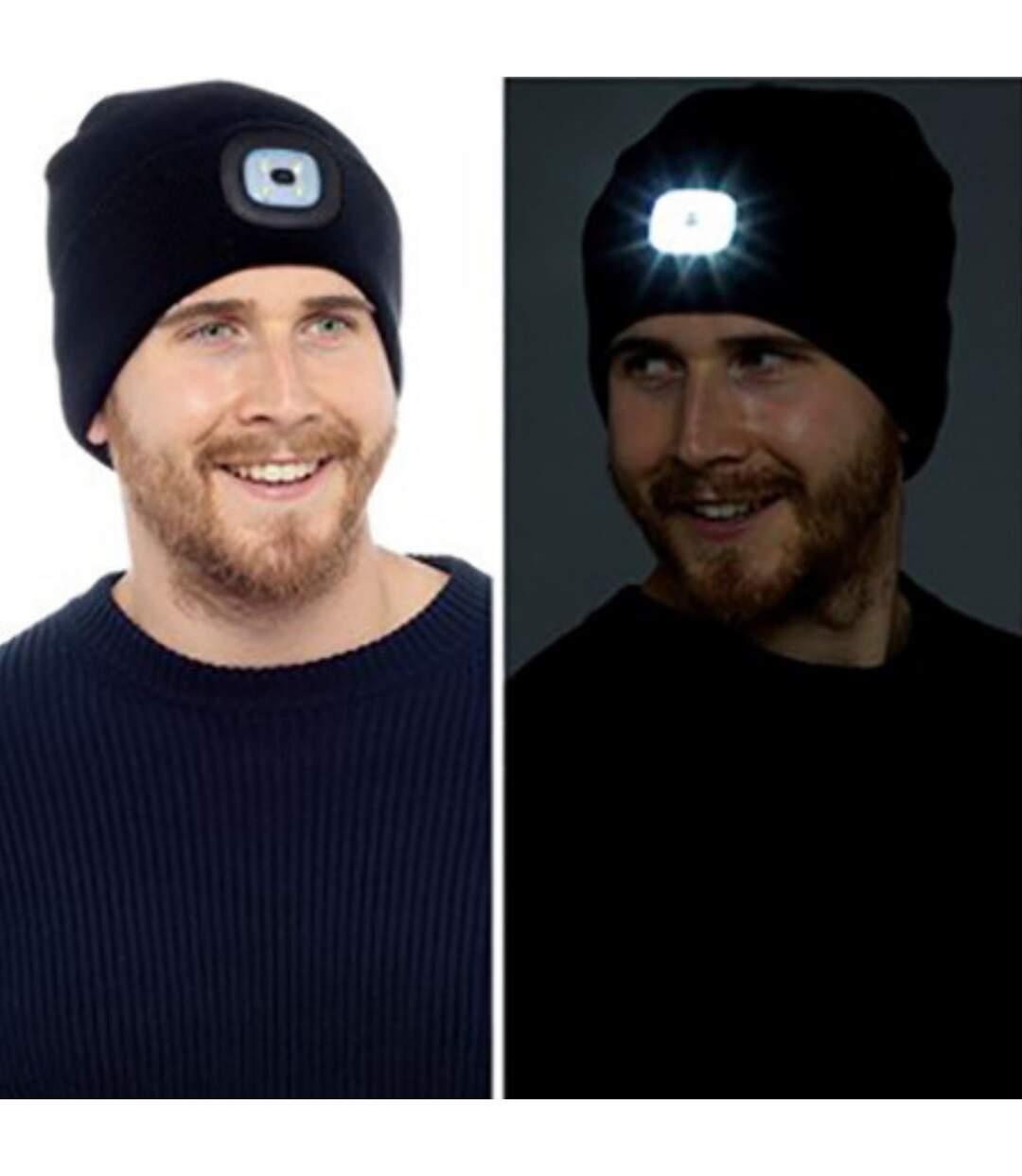 Bonnet Homme Tricot Chaud avec Leger LED Frontale-4