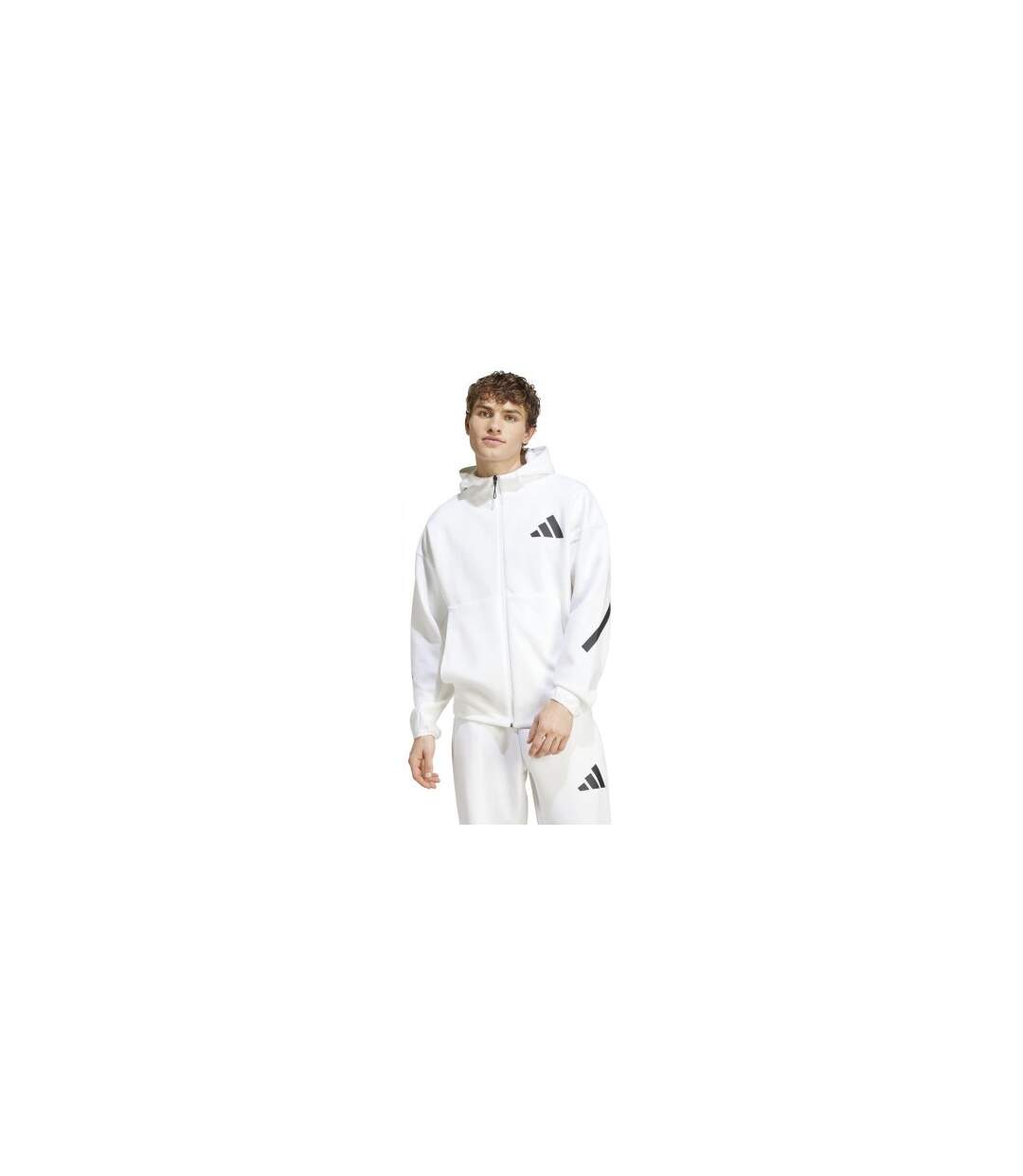 Mens Z.n.e. Full Zip Hoodie White Adidas-1