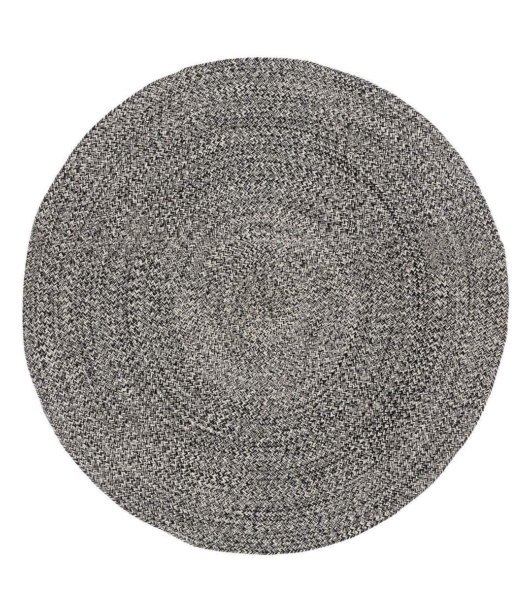 Tapis Déco Tressé Café 120cm Noir-1