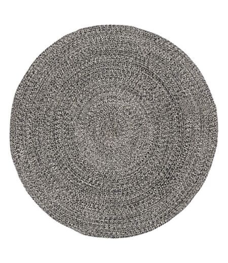 Tapis Déco Tressé Café 120cm Noir