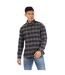 Mens Darrell Plaid Shirt Black Grey Peter Werth-2