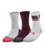 x3 paires de chaussettes blanc/gris/rouge homme under armour 1379521 - 23-1
