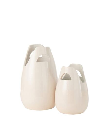 Vase Déco avec Anses Pure Nature 30cm Blanc