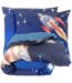 Parure de lit en percale de coton THOMAS bleu-2
