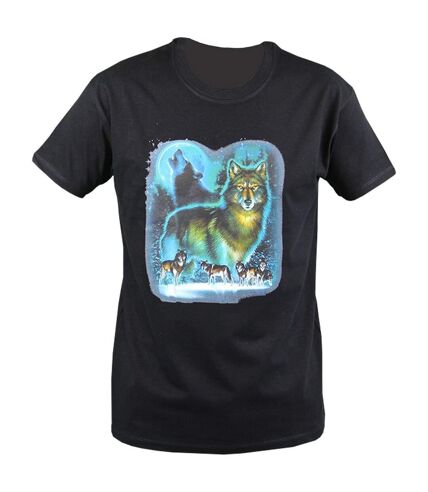 T-shirt homme manches courtes - Loups Wolfmoon - 10540 - noir