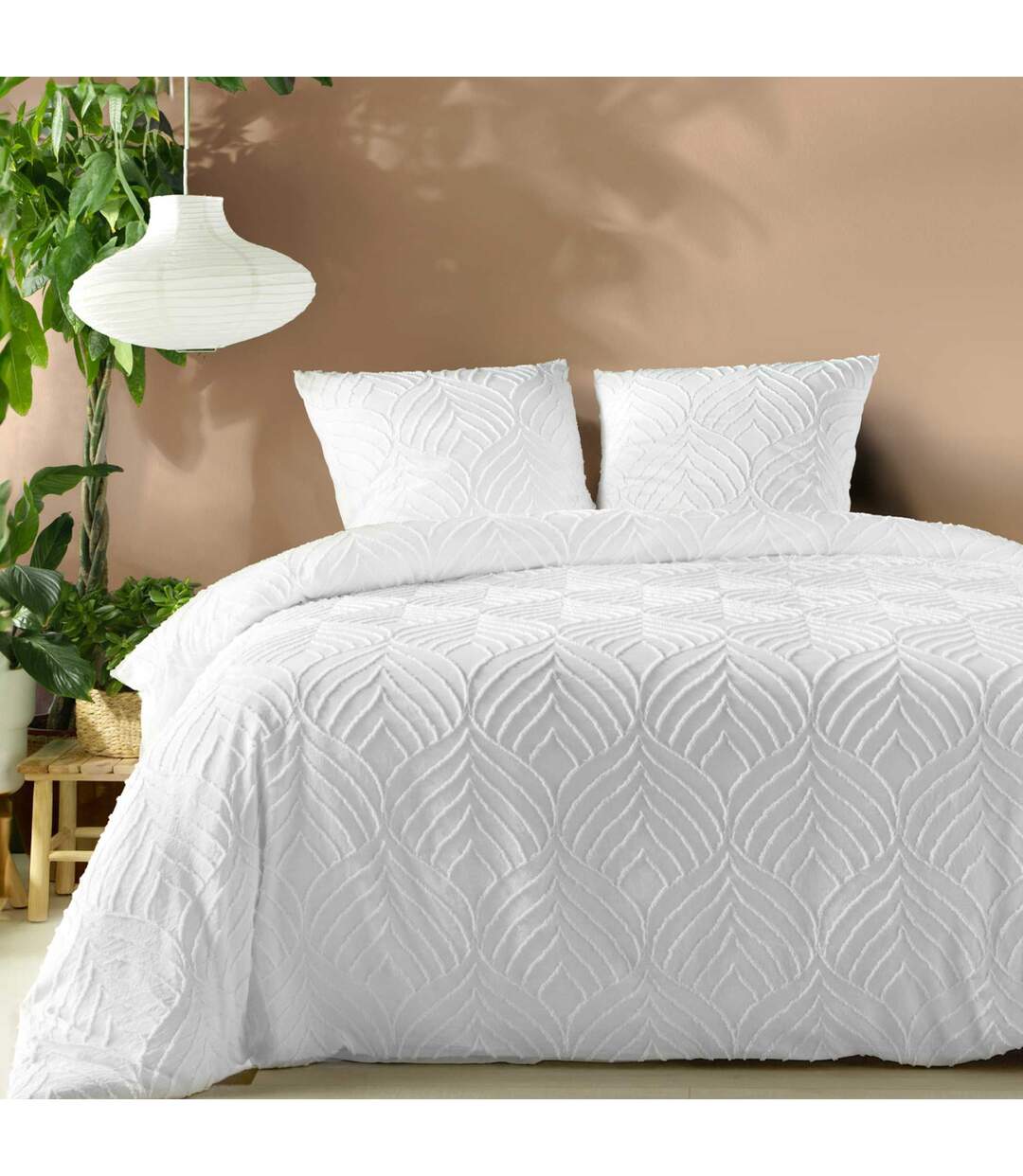 Parure de Lit 3 Pièces Heltie 240x220cm Blanc-1