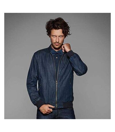 B&C Denim Mens Supremacy Denim Bomber Jacket (Deep Blue Denim) - UTRW3058
